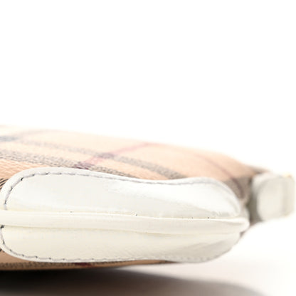 Burberry Haymarket Check Small Peyton Crossbody Clutch Bag White 10 of 10