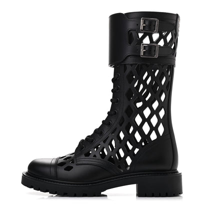 Christian Dior Matte Calfskin Womens D-Trap 30mm Tall Boots 35.5 Black 1 of 7