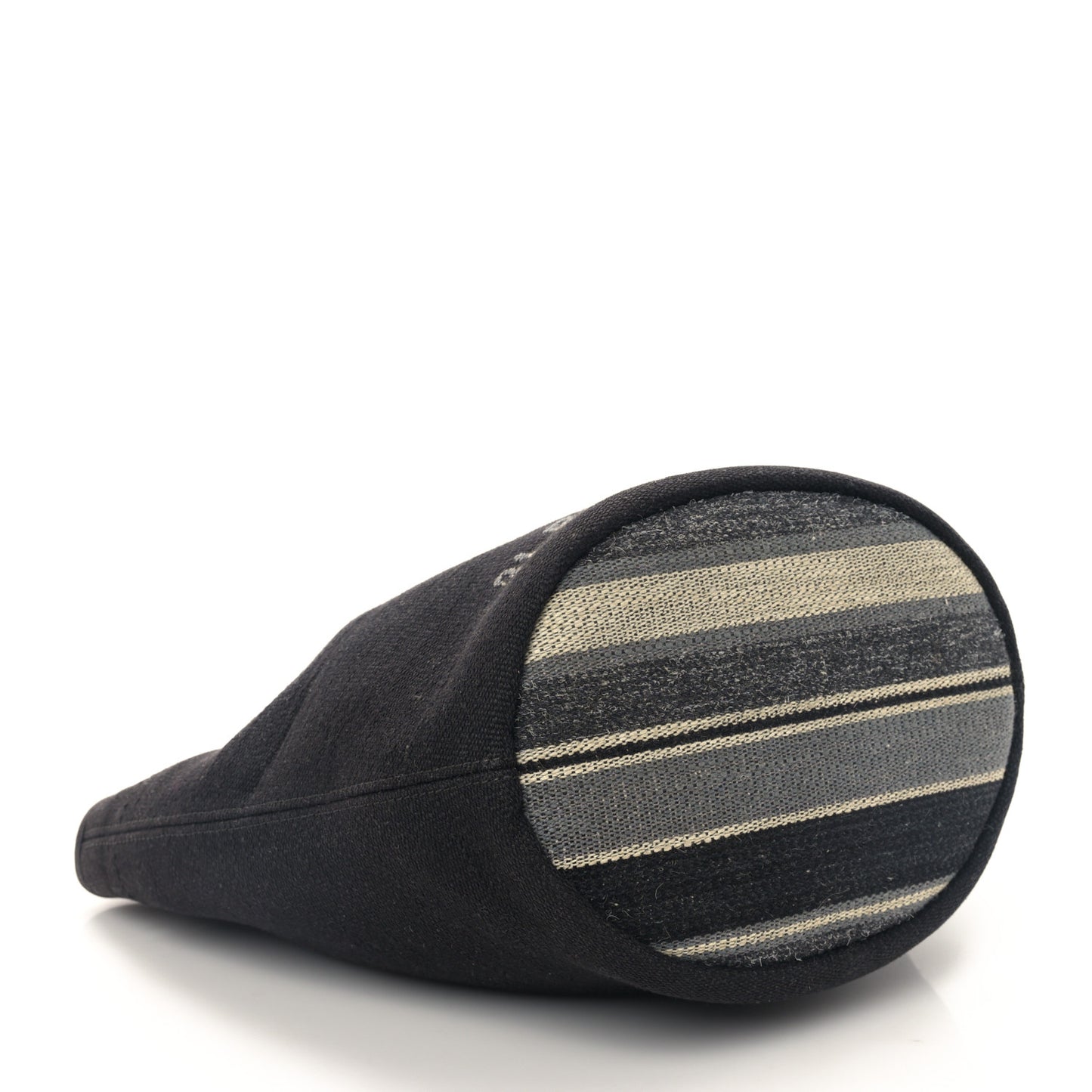 Striped Canvas Deauville Drawstring Bag Gray Black