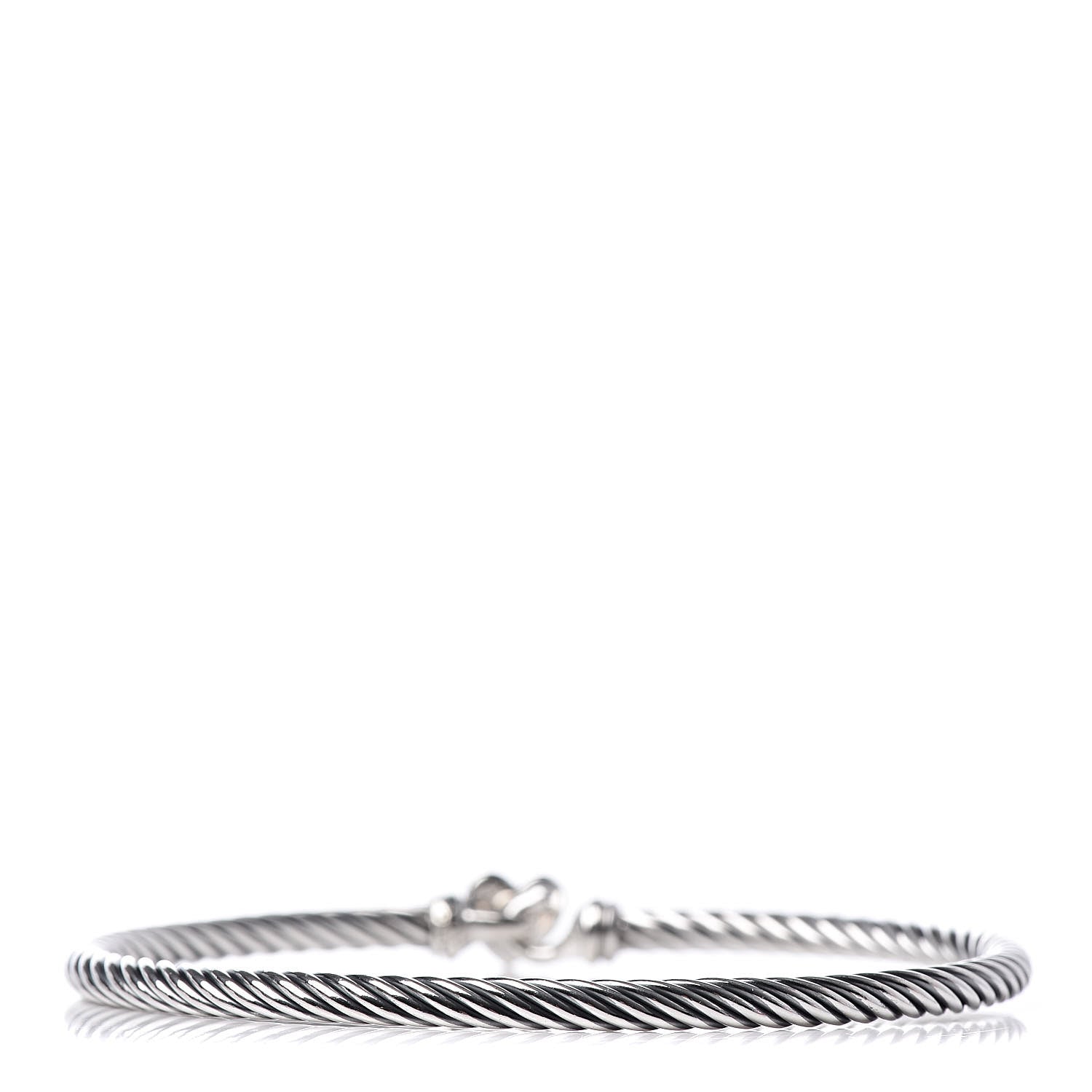 David Yurman Sterling Silver Diamond Cable Collectibles Heart Bracelet 3 of 4