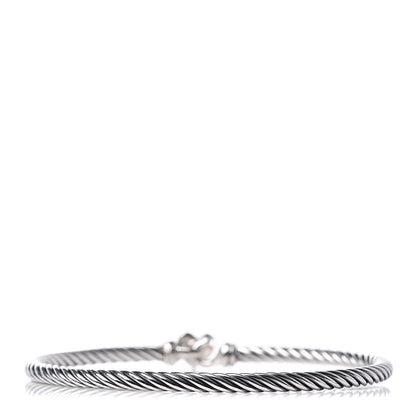 David Yurman Sterling Silver Diamond Cable Collectibles Heart Bracelet 3 of 4