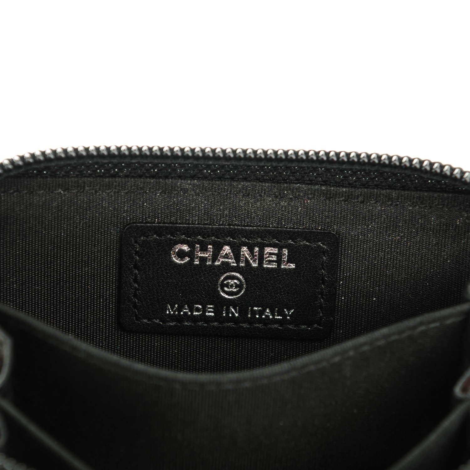 Chanel Lambskin Quilted Zip Around Boy Coin Purse Wallet Black 6 of 7