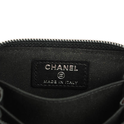 Chanel Lambskin Quilted Zip Around Boy Coin Purse Wallet Black 6 of 7