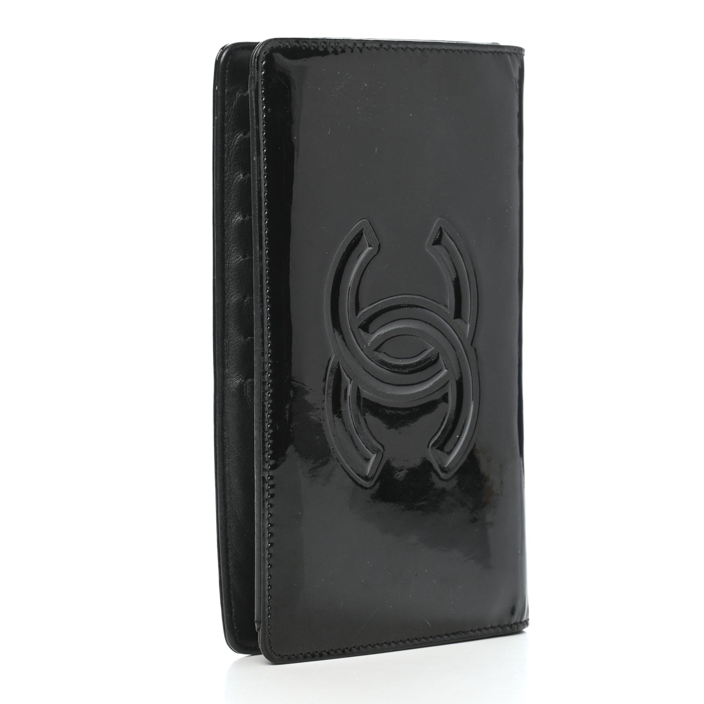 Patent Camellia Yen Wallet Black