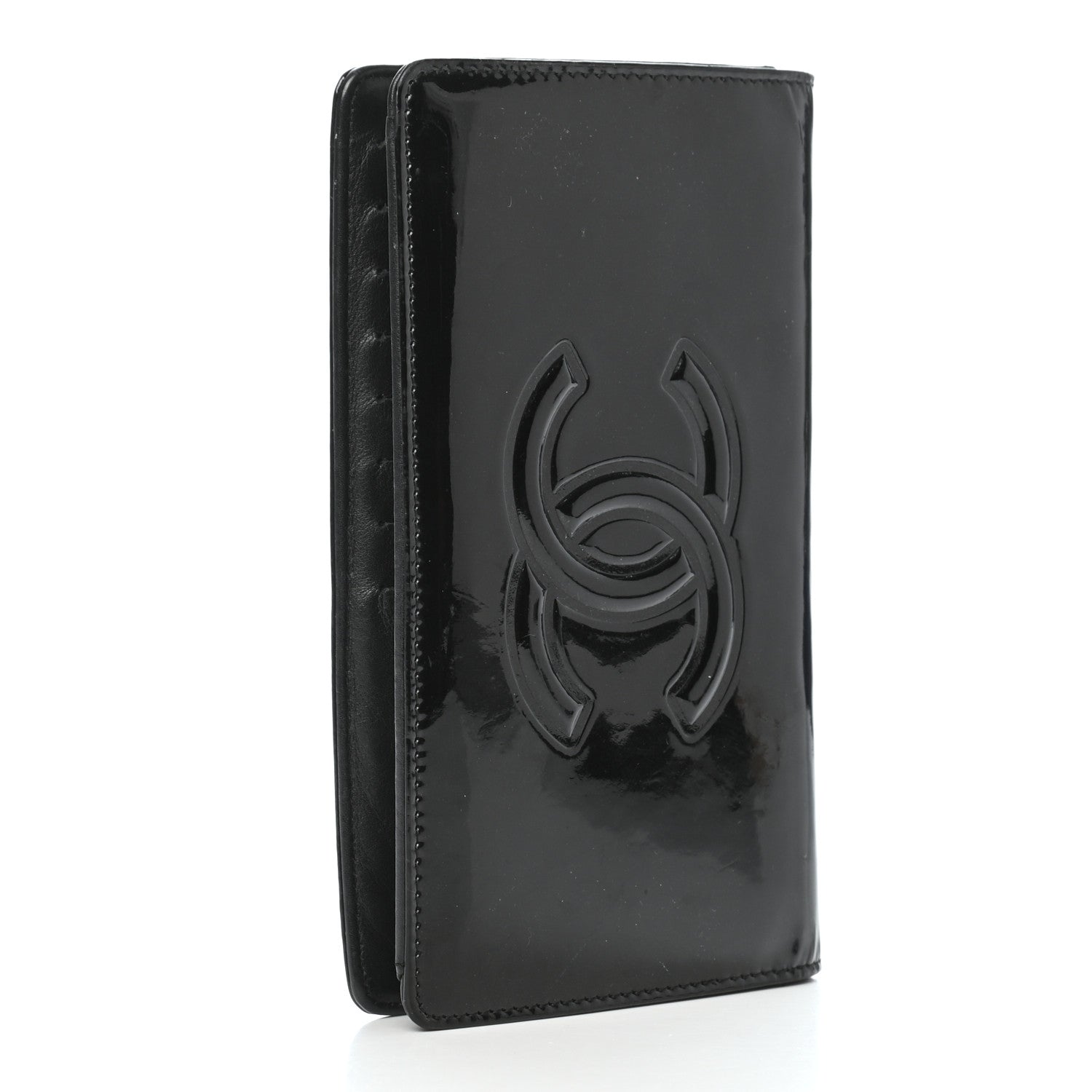 Chanel Patent Camellia Yen Wallet Black 3 of 10