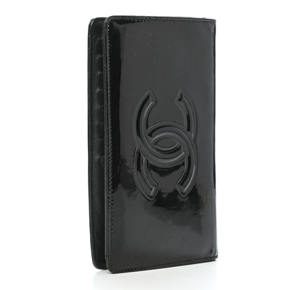 Chanel Patent Camellia Yen Wallet Black 3 of 10