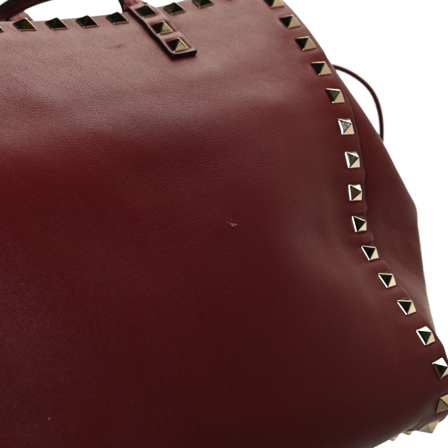 Valentino Garavani Vitello Rockstud Double Handle Cinch Tote Red 13 of 14