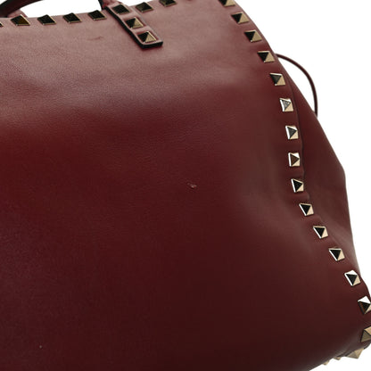 Valentino Garavani Vitello Rockstud Double Handle Cinch Tote Red 13 of 14