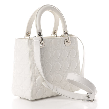 Christian Dior Lambskin Cannage Medium Lady Dior White 3 of 13
