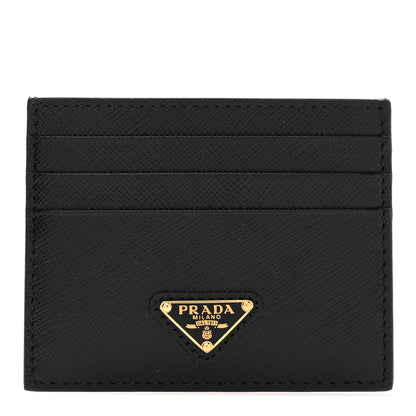 Prada Saffiano Triangle Card Case Black 1 of 7