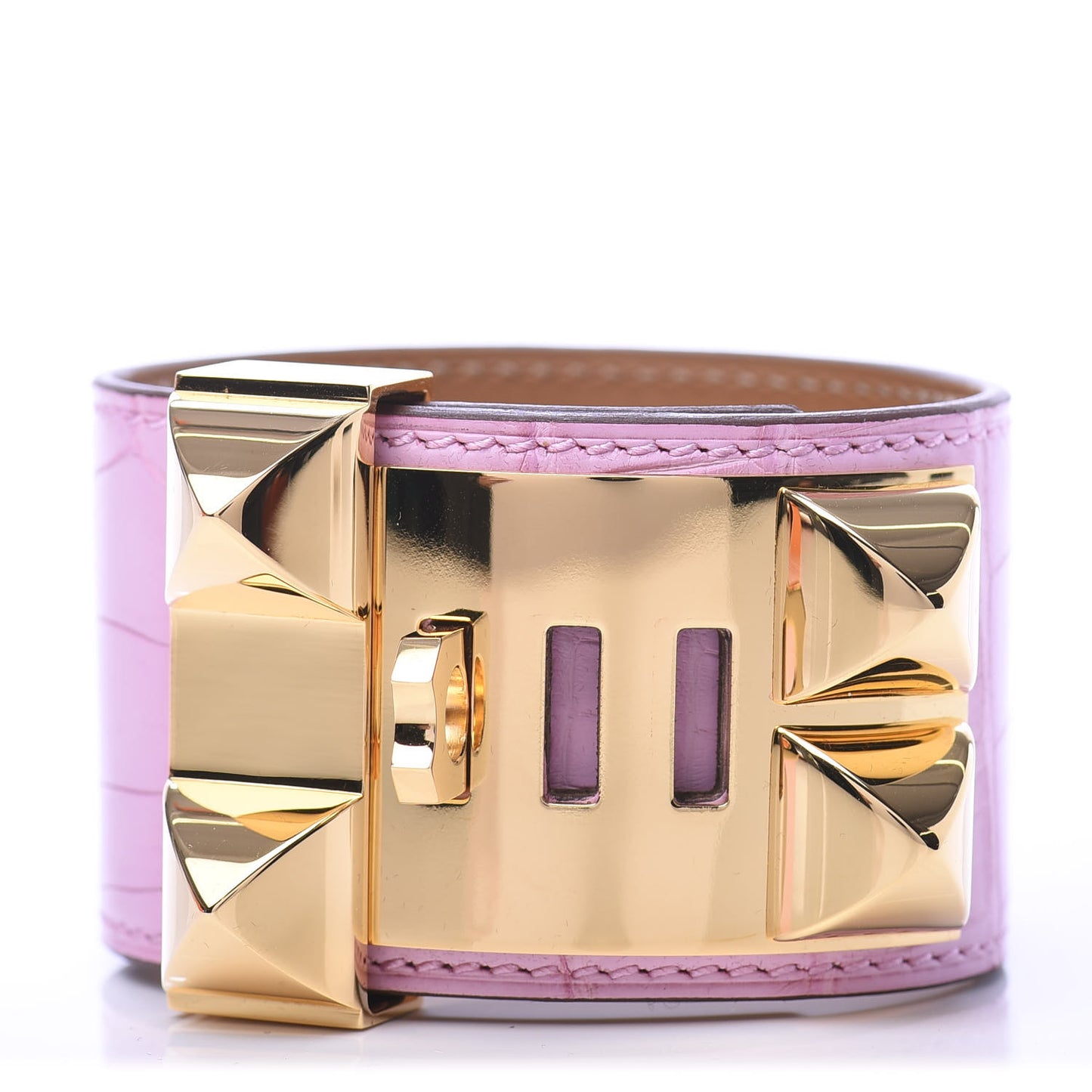 Matte Alligator Collier De Chien CDC Bracelet T2 5P Pink