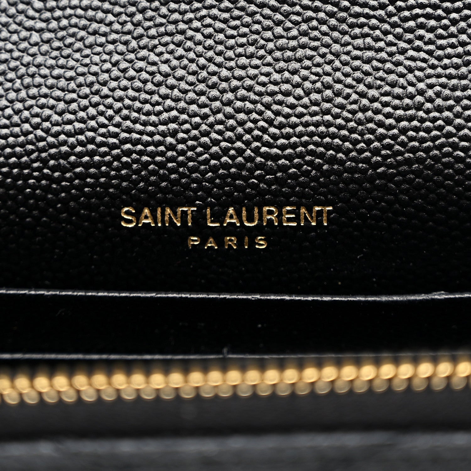 Saint Laurent Grain De Poudre Matelasse Chevron Monogram Envelope Chain Wallet Black 6 of 10