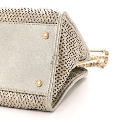 Chanel Metallic Calfskin Perforated Up In The Air Tote Light Gold 11 of 12