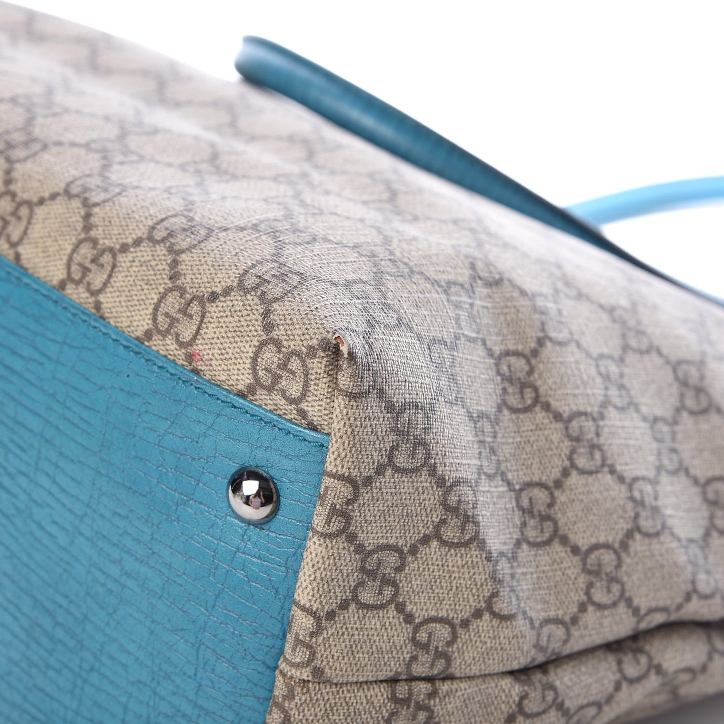 GG Plus Monogram Small Vertical Tote Turquoise