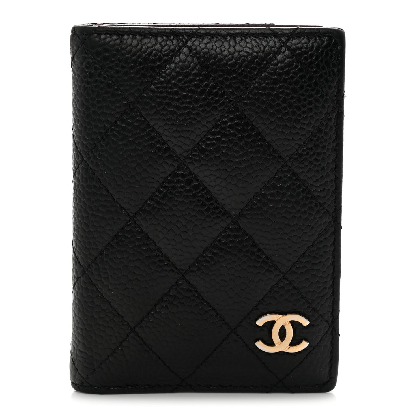 Caviar Quilted Card Holder Wallet Black