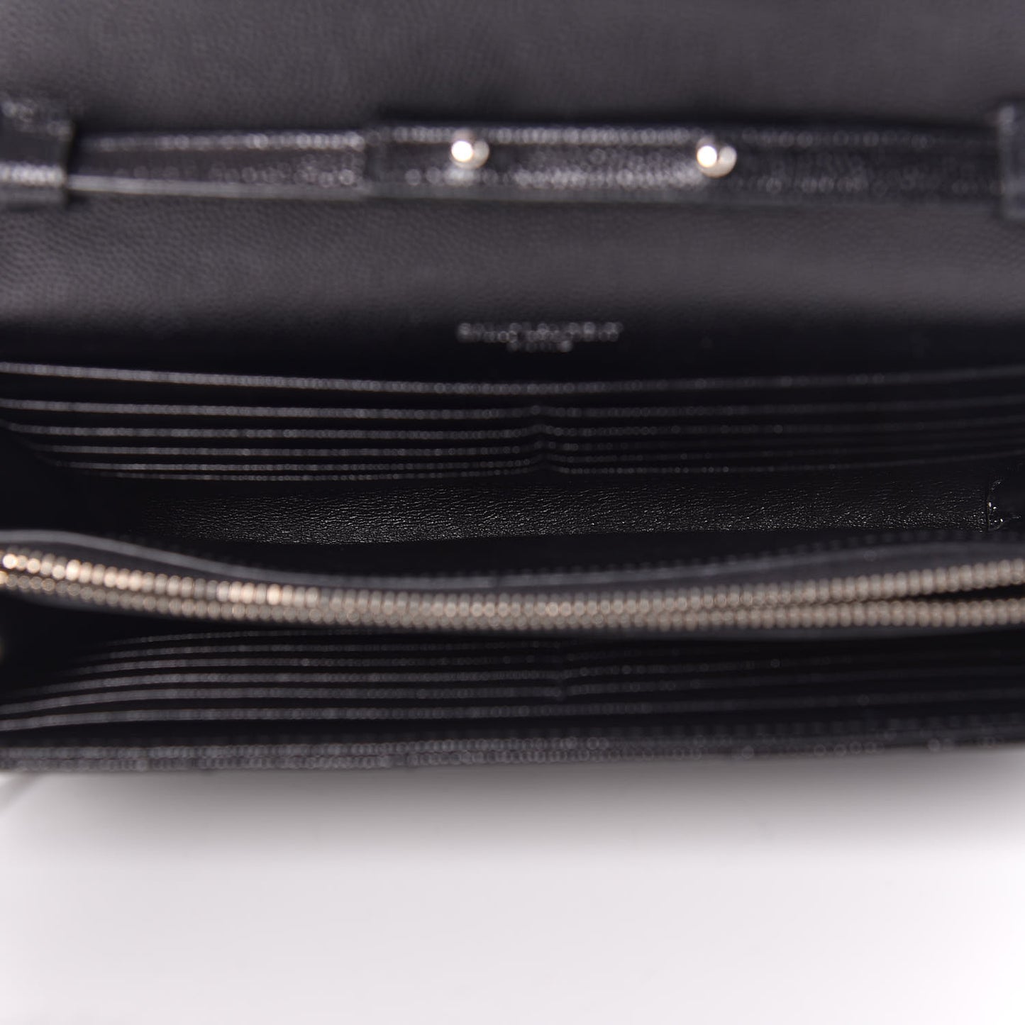 Grain De Poudre Matelasse Chevron Monogram Chain Wallet Black