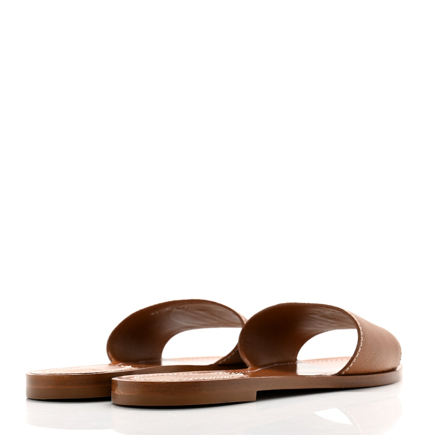 Calfskin Lock It Flat Mule 38 Cognac