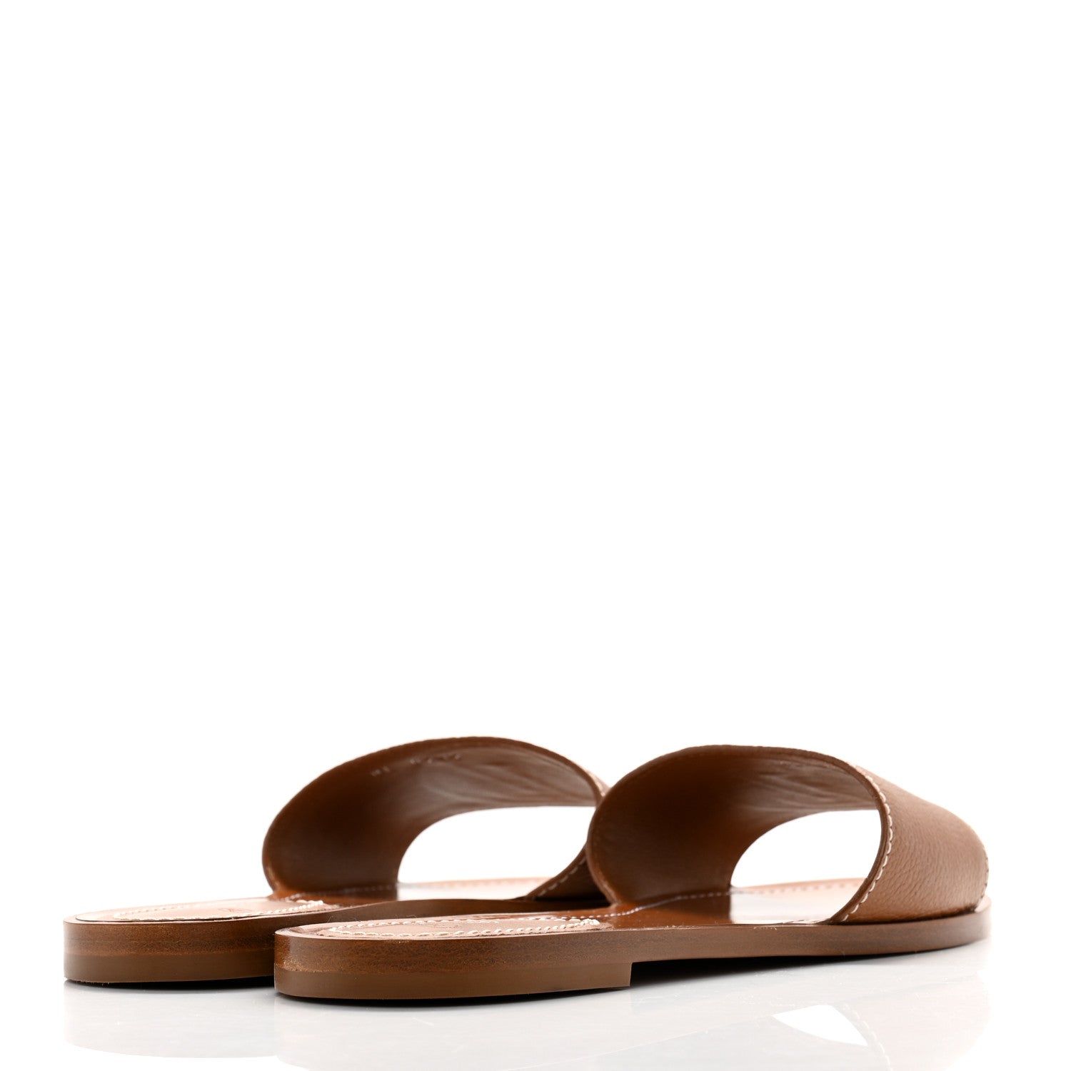 Louis Vuitton Calfskin Lock It Flat Mule 38 Cognac 4 of 9