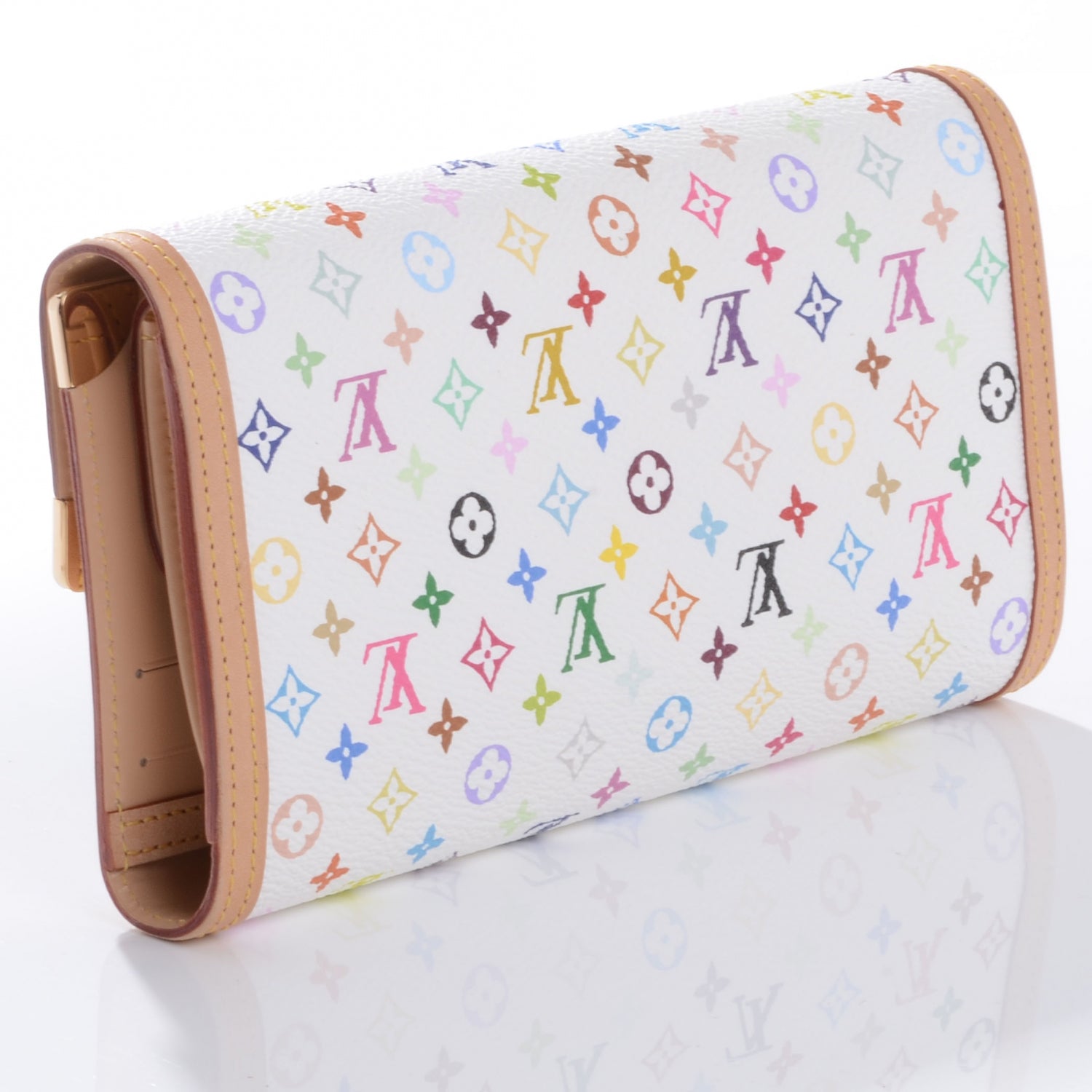 Louis Vuitton Monogram Multicolor Porte Tresor International Wallet White 3 of 7