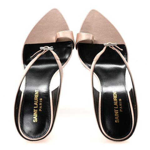Crepe Satin Dive 110 Mule Sandals 38.5 38.5 Genuine Nude
