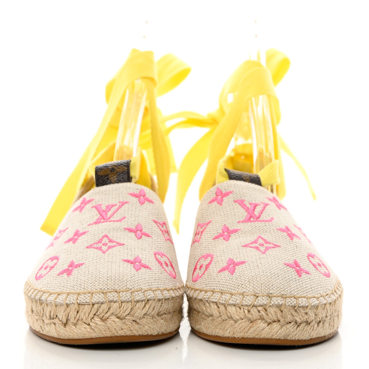 Louis Vuitton Canvas Monogram Starboard Wedge Espadrilles 37.5 Rose Pop 3 of 16