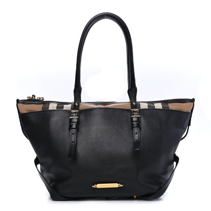 Burberry Calfskin House Check Small Salisbury Tote Black 1 of 10