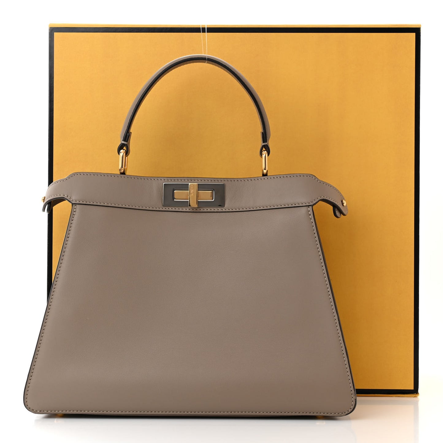 Vitello Seta Chenille FF Medium Peekaboo I SEE U Satchel Tortora Nuvola