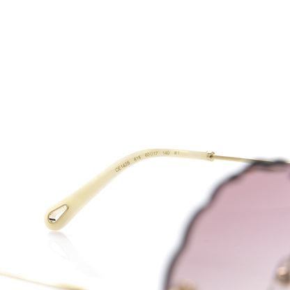 Chloe Rosie Bevelled Round Sunglasses CE142S Gold Gradient Coral 6 of 8