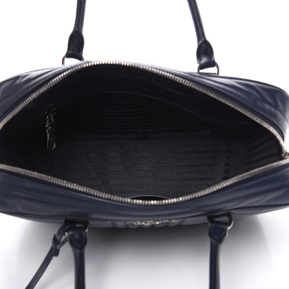 Prada Soft Calfskin Impunture Diagramme Large Top Handle Bag Baltico 5 of 10
