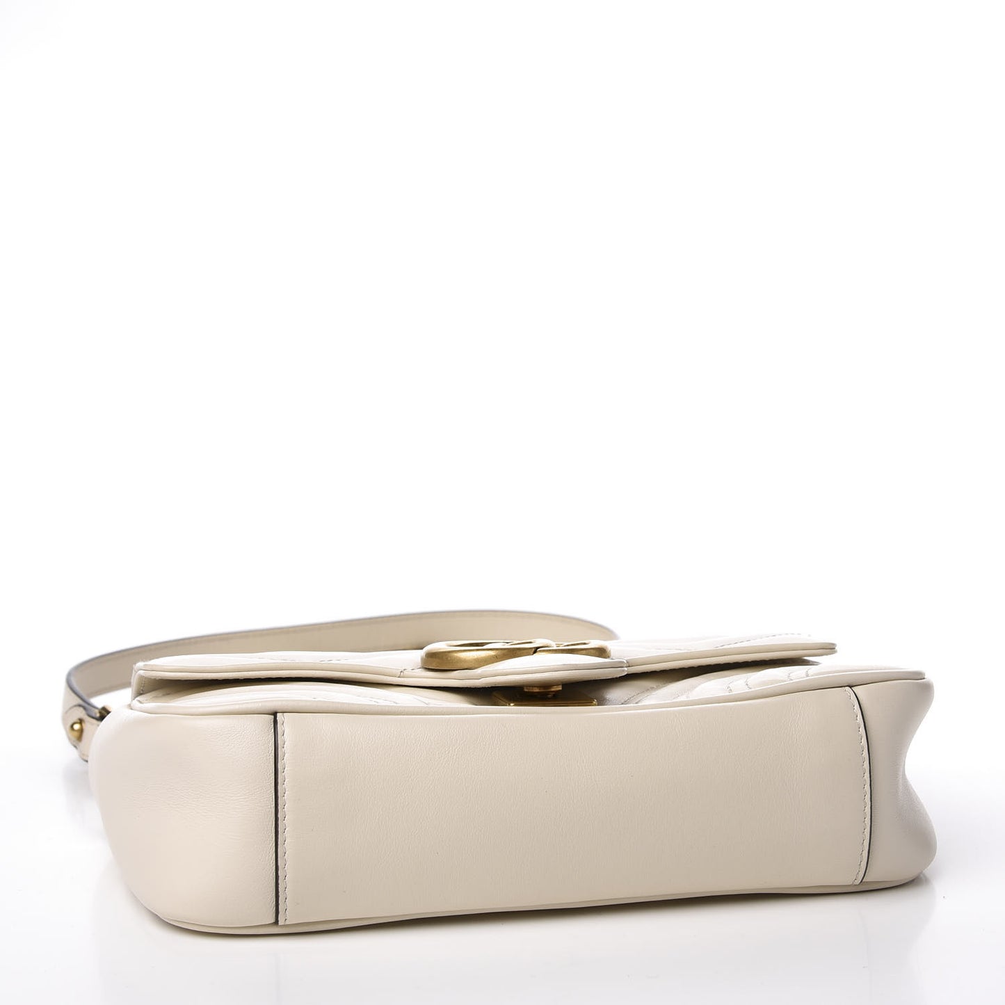 Calfskin Matelasse Mini GG Marmont Shoulder Bag White