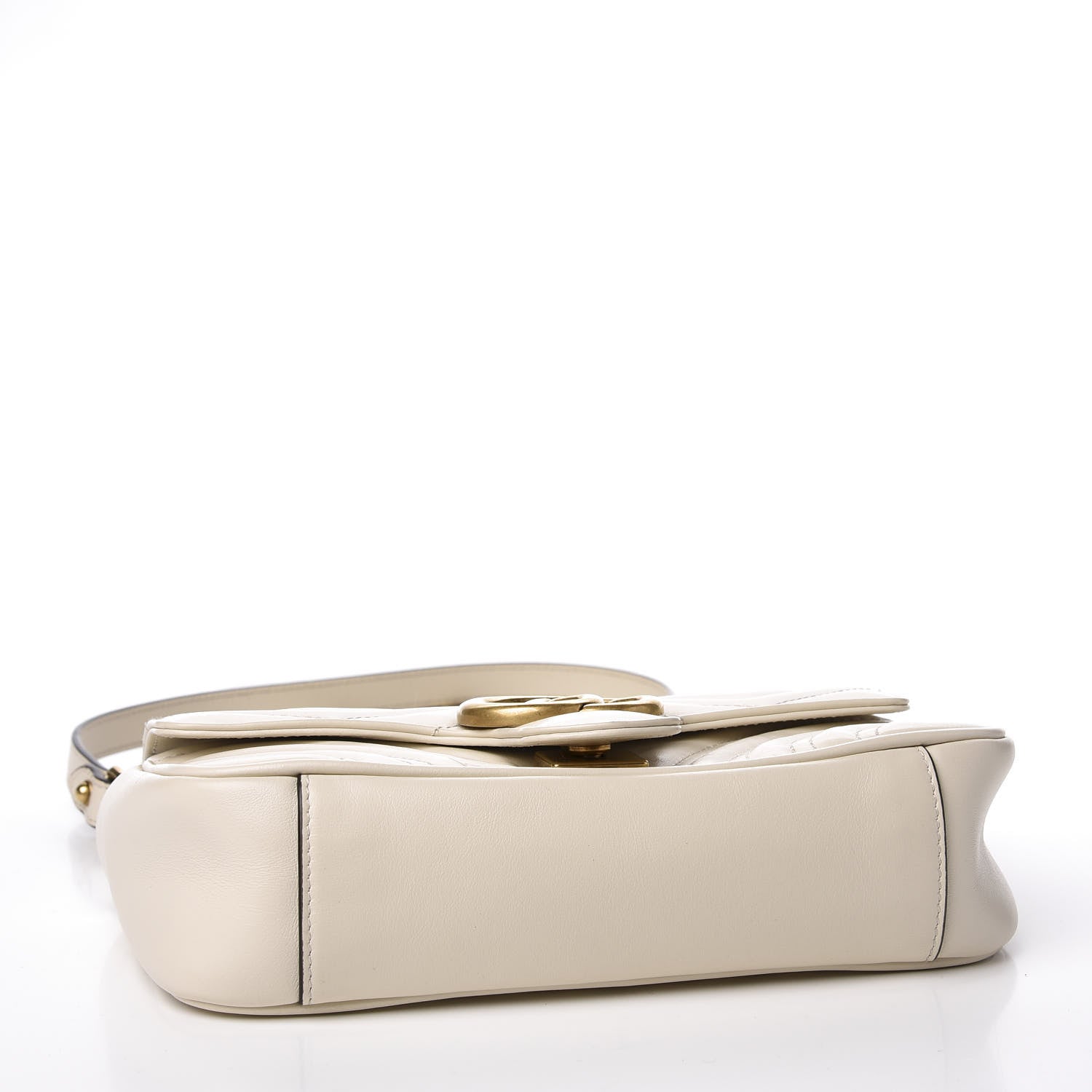 Gucci Calfskin Matelasse Mini GG Marmont Shoulder Bag White 3 of 11