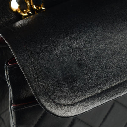 Chanel Lambskin Quilted Medium Double Flap Black 7 of 11