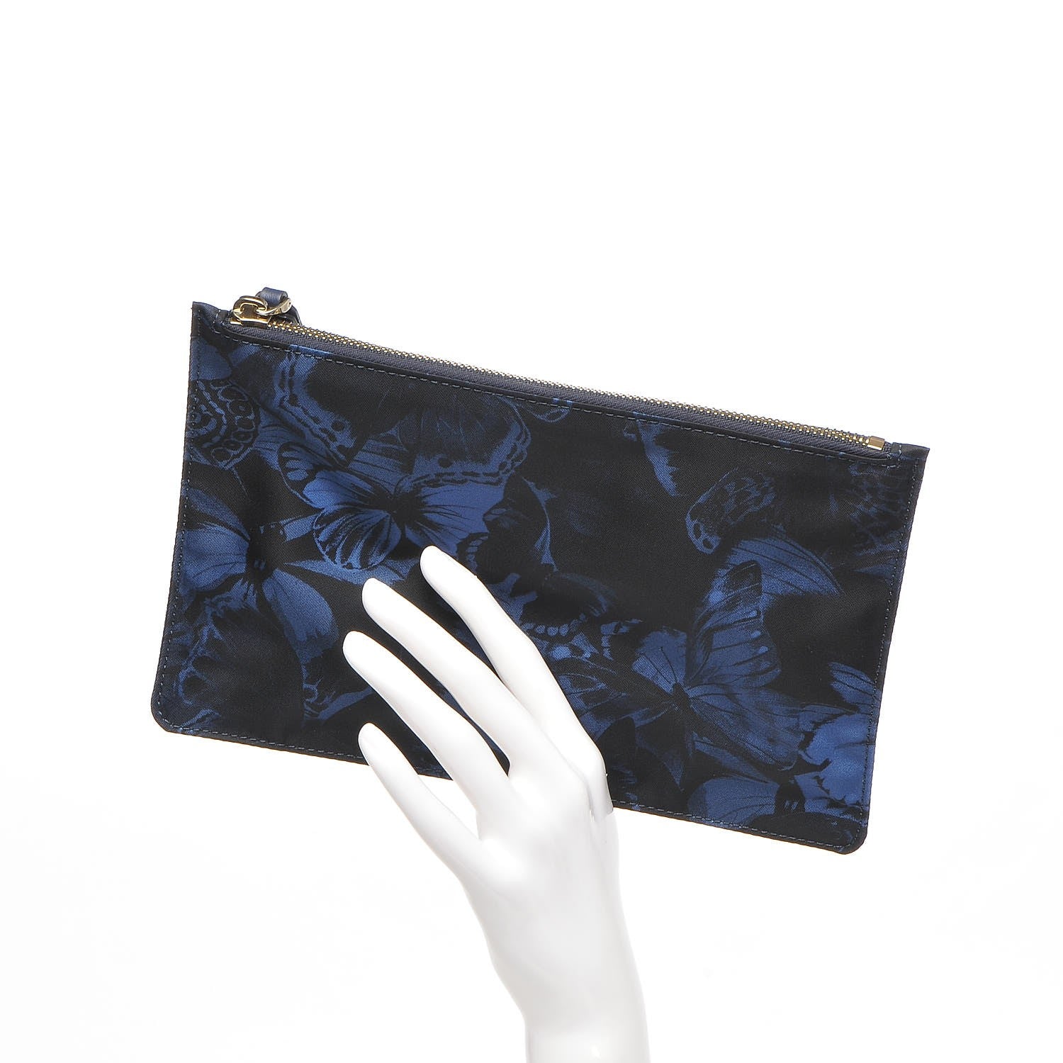 Valentino Garavani Nylon Camubutterfly Rockstud Zip Pouch Marine 2 of 7