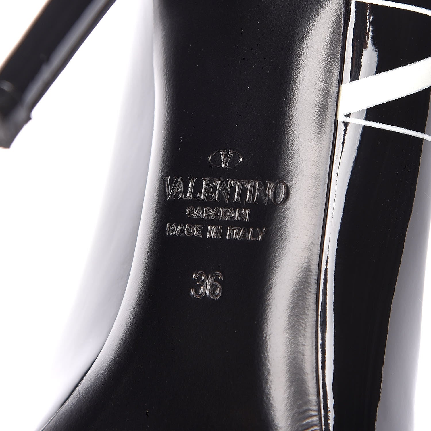 Valentino Garavani Patent VLTN 105mm Pumps 36 Black White 6 of 12