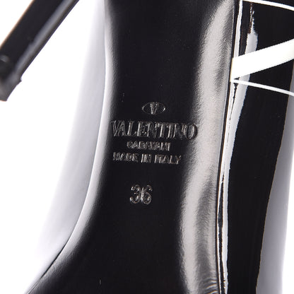 Valentino Garavani Patent VLTN 105mm Pumps 36 Black White 6 of 12
