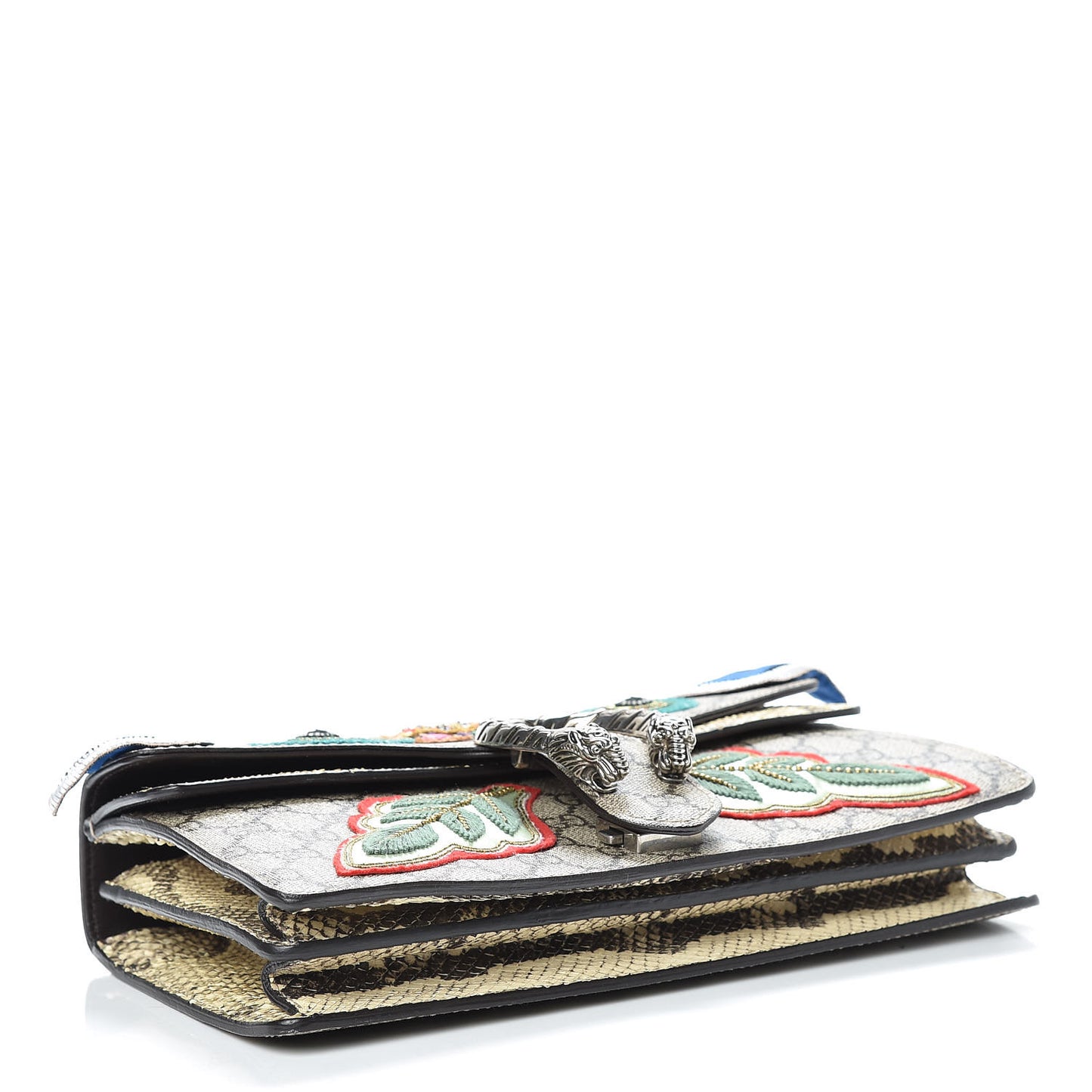 GG Supreme Monogram Python Embroidered Small Dionysus Shoulder Bag