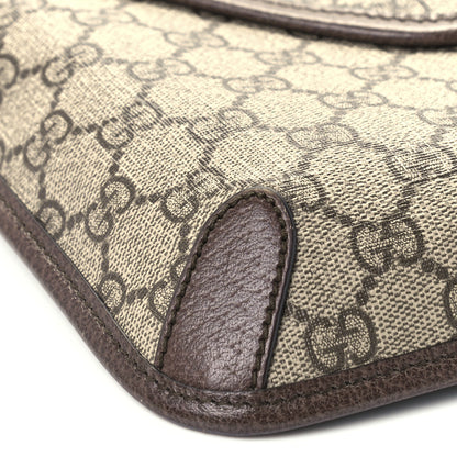Gucci GG Supreme Monogram Web Medium Neo Vintage Flap Messenger Bag Beige New Acero 10 of 11