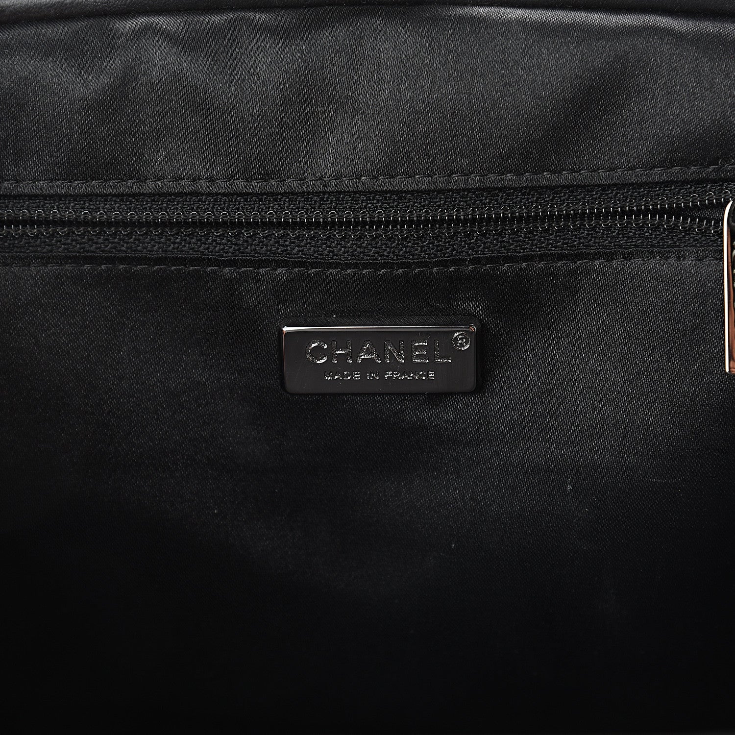 Chanel Distressed Lambskin Paris NY Framed Pleated Pouch Bag Black 5 of 9