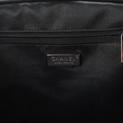 Chanel Distressed Lambskin Paris NY Framed Pleated Pouch Bag Black 5 of 9