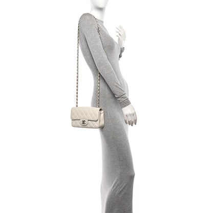 Chanel Iridescent Crumpled Calfskin Quilted Mini Rectangular Flap White 2 of 14