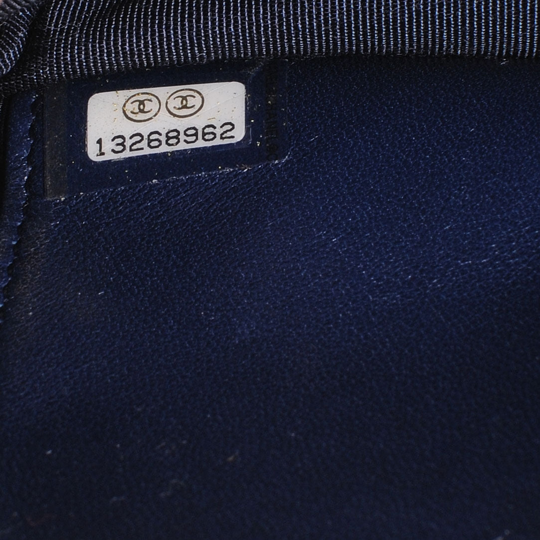 Lambskin Wallet On Chain WOC Navy
