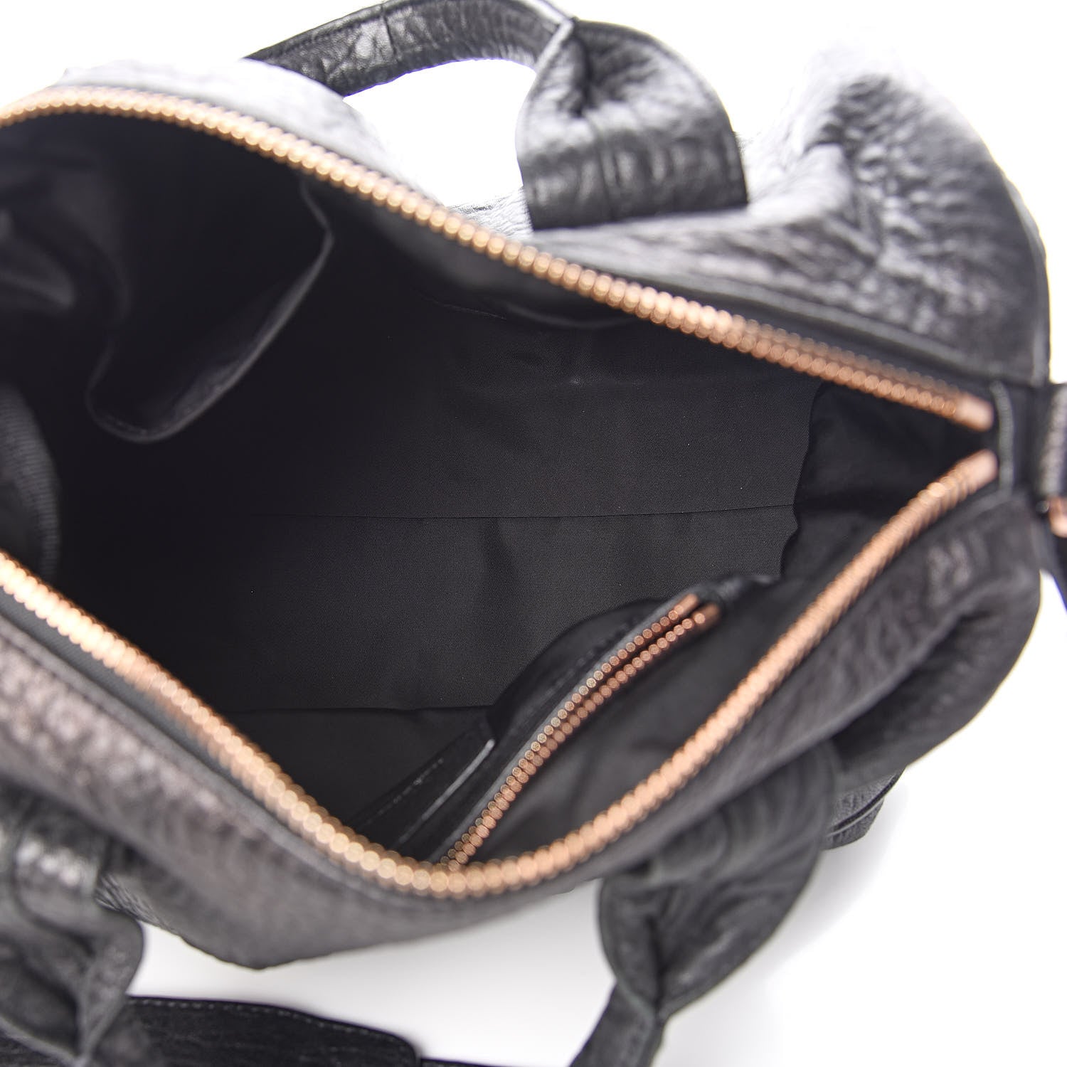 Alexander Wang Pebbled Lambskin Rocco Black Rose Gold Hardware 5 of 9