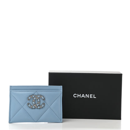 Chanel Lambskin Quilted Chanel 19 Card Holder Blue 8 of 8