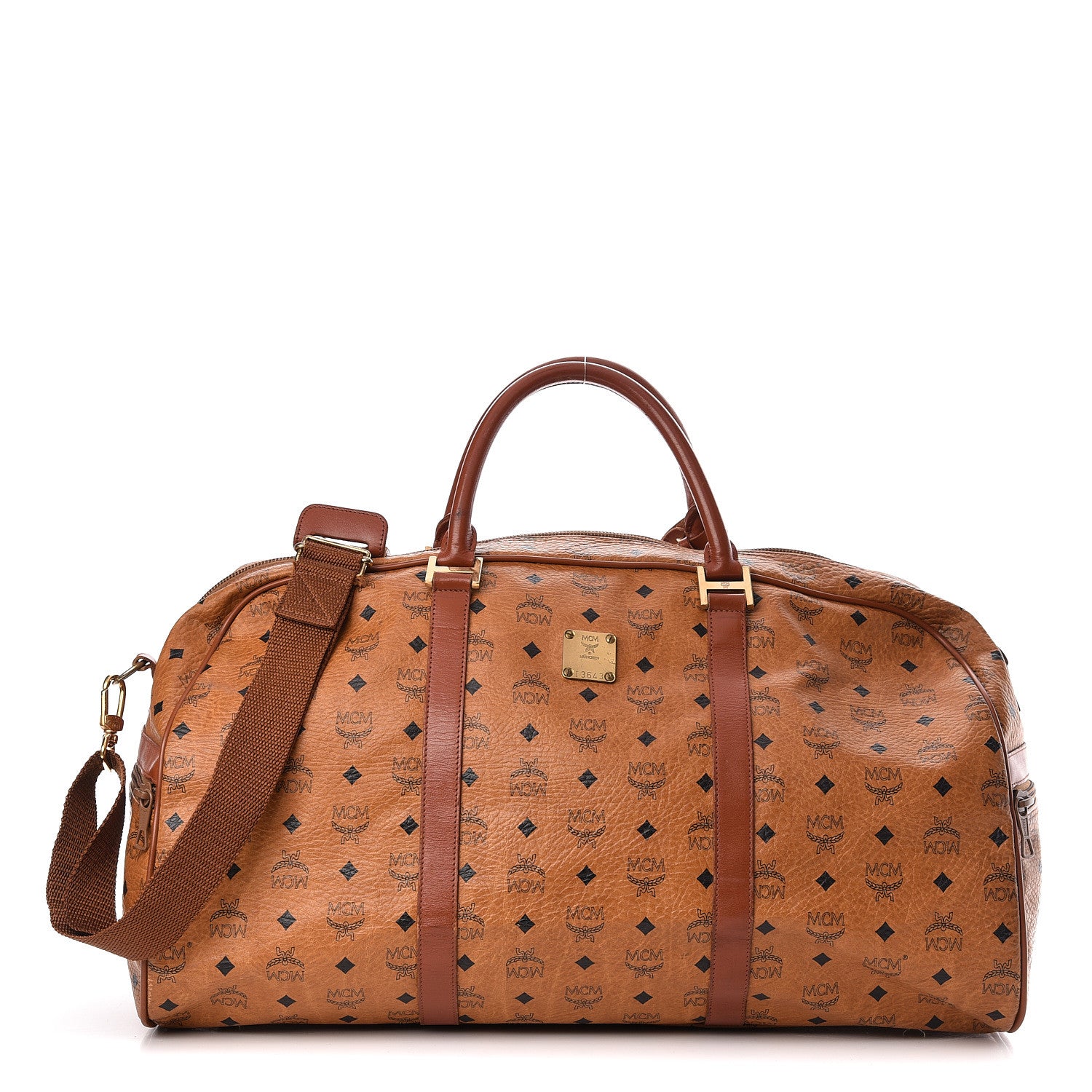MCM Visetos Traveler Bag Cognac 1 of 17
