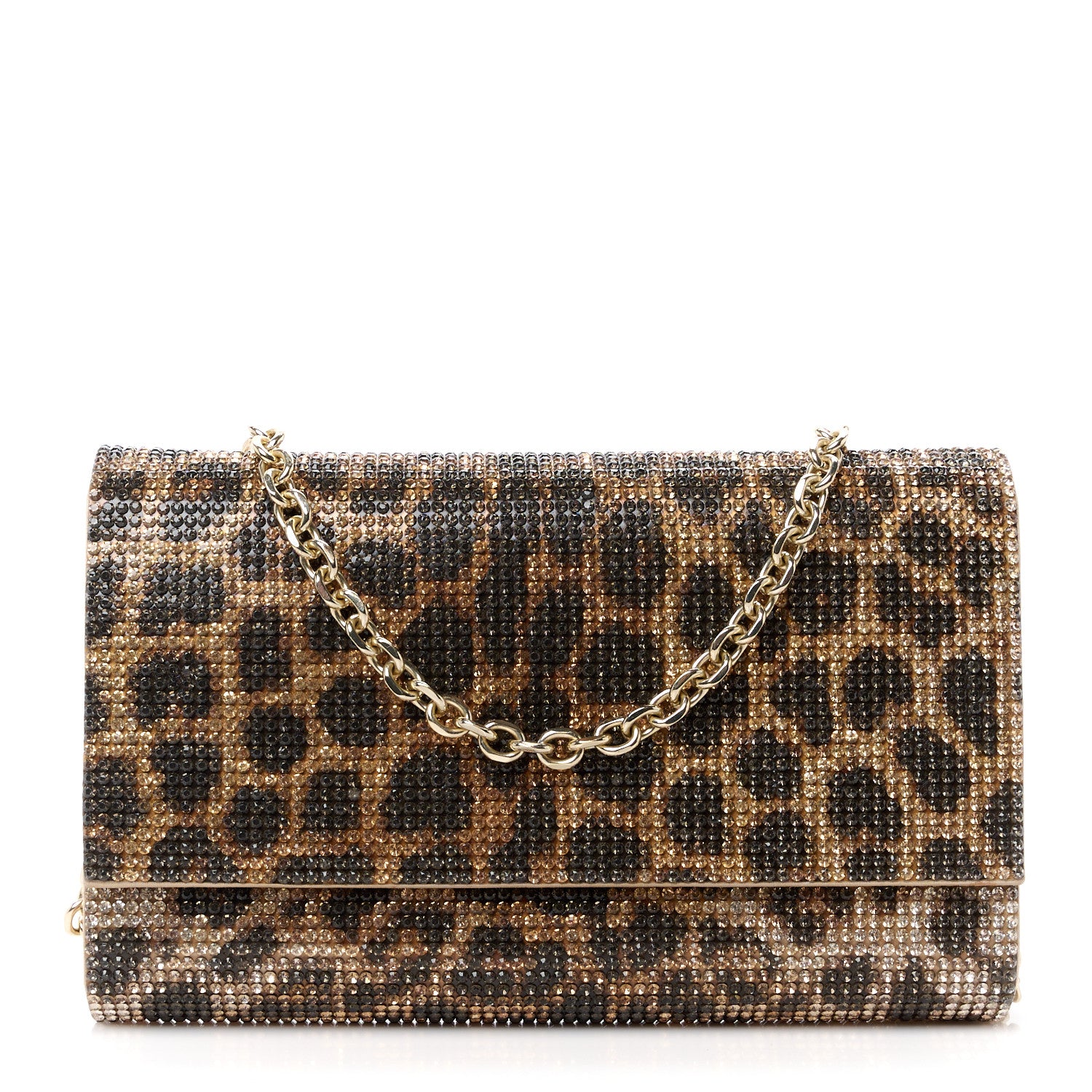 Judith Leiber Swarovski Crystal Fizzoni Leopard Clutch Champagne Multicolor 1 of 16