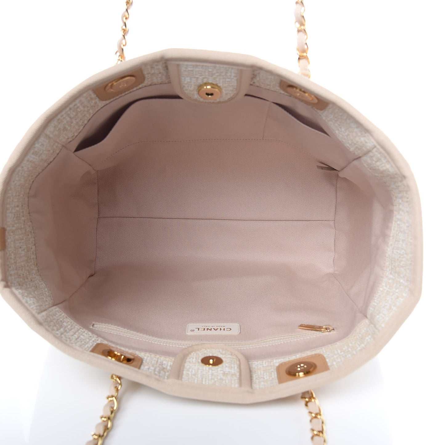 Canvas Small Deauville Tote Light Beige