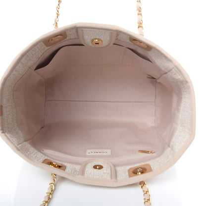 Chanel Canvas Small Deauville Tote Light Beige 5 of 10