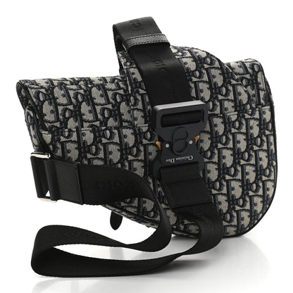 Christian Dior Oblique Mens Saddle Bag Blue 3 of 8