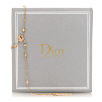 Christian Dior 18K Yellow Gold Diamond Mother of Pearl Rose Des Vents Hand Jewel Bracelet 4 of 4