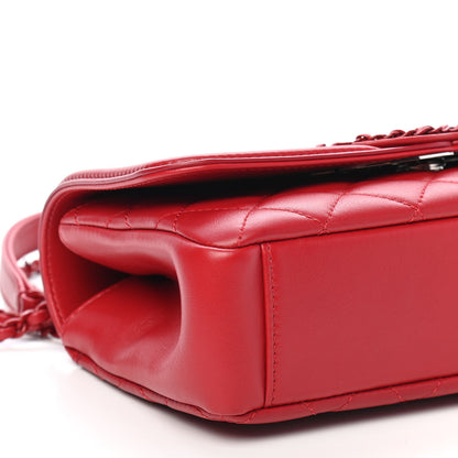 Chanel Lambskin Quilted Small CC Filigree Flap Dark Red 8 of 9